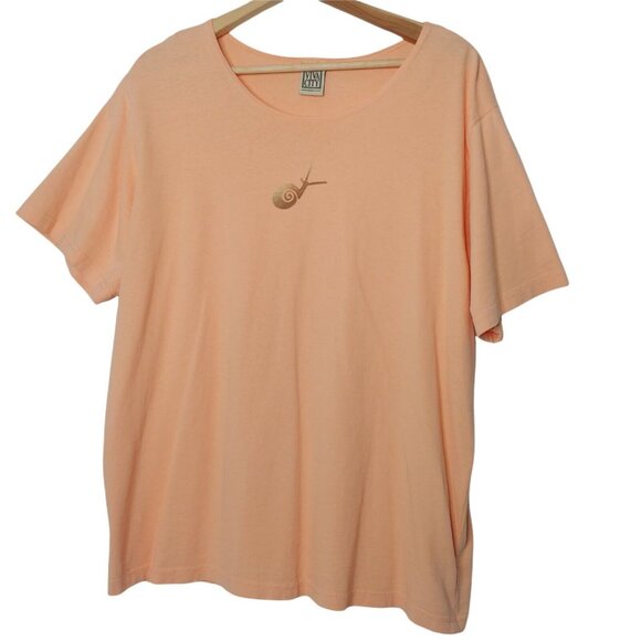 Viva City L Outfit Vest Skirt Short Sleeve Shirt Snail Textile Art Peach USA - Picture 8 of 11